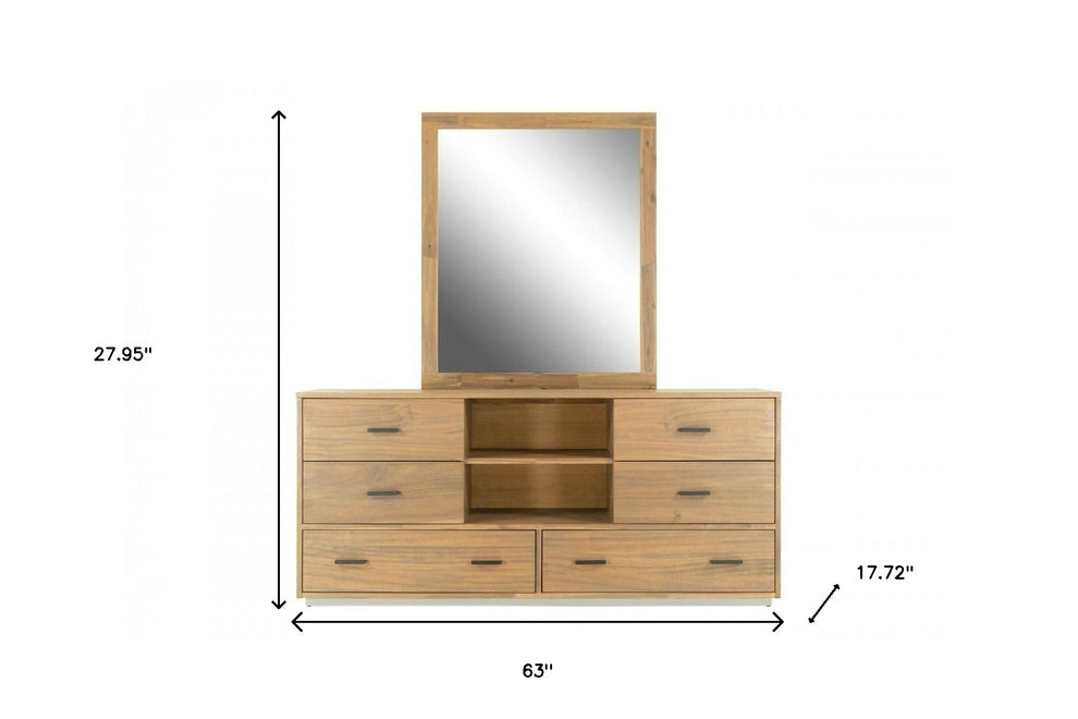 Walnut Six Drawer Combo Dresser By Homeroots | Dressers | Modishstore - 8