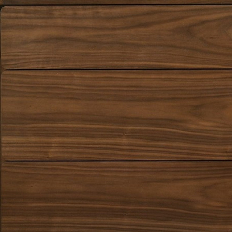 Walnut Solid Wood Six Drawer Double Dresser By Homeroots | Dressers | Modishstore - 4