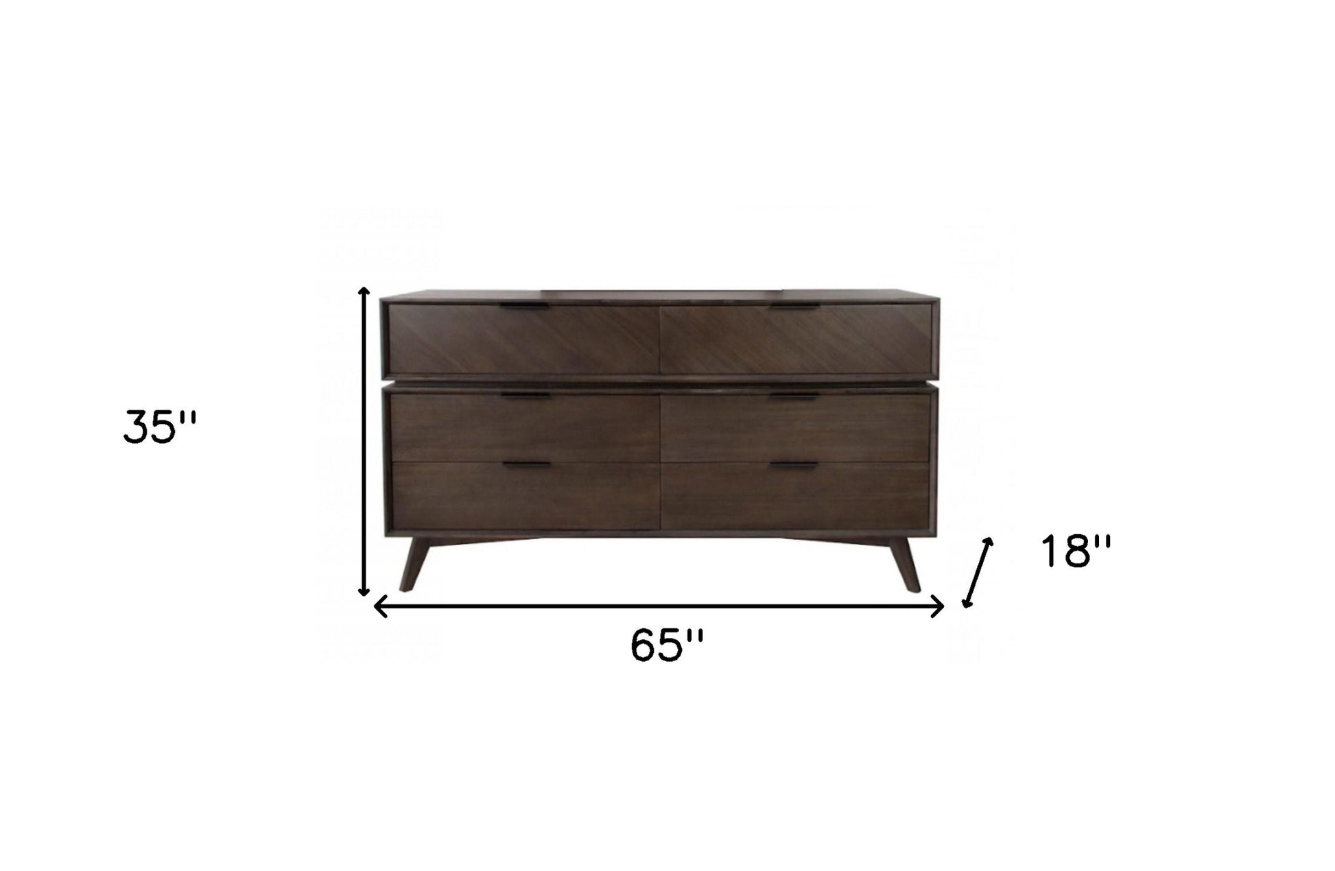 Acacia Solid Wood Six Drawer Double Dresser By Homeroots | Dressers | Modishstore - 7