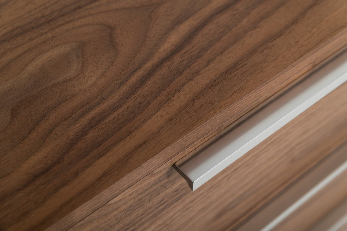 Walnut Manufactured Wood Three Drawer Dresser By Homeroots | Dressers | Modishstore - 7