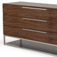 Walnut Manufactured Wood Three Drawer Dresser By Homeroots | Dressers | Modishstore - 5