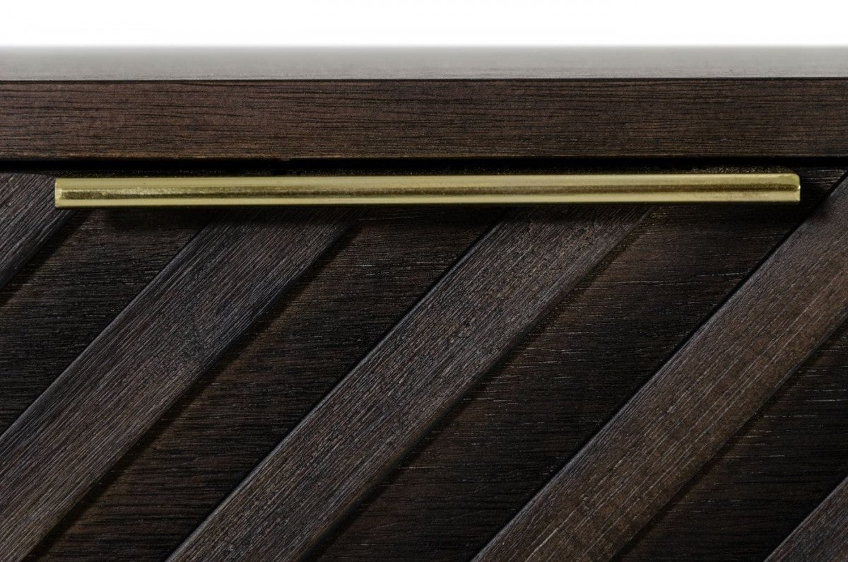 Dark Brown Solid Wood Six Drawer Double Dresser By Homeroots | Dressers | Modishstore - 4