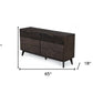 Dark Brown Solid Wood Six Drawer Double Dresser By Homeroots | Dressers | Modishstore - 5