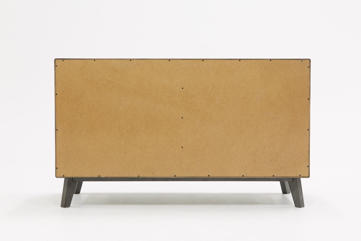 Grey Wash Solid Wood Six Drawer Double Dresser By Homeroots | Dressers | Modishstore - 3