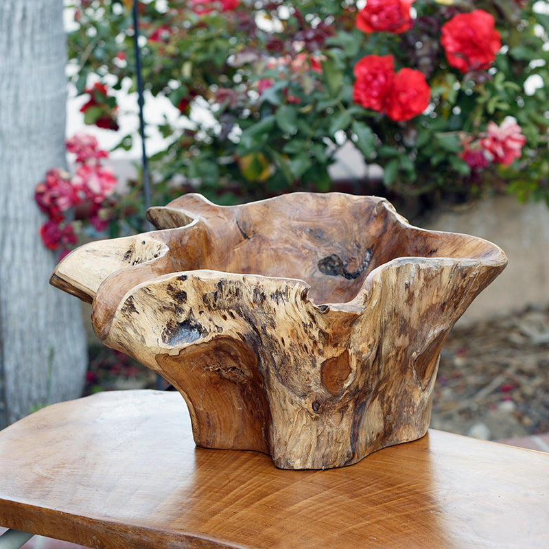 Habini Teak Erosion Bowls By Garden Age Supply | Decorative Bowls | Modishstore - 2