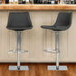 Gray And Silver Faux Leather And Stainless Steel Swivel Low Back Bar Height Bar Chair By Homeroots | Bar Stools | Modishstore - 2