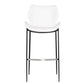 Set of Two White and Black Faux Leather and Steel Low Back Bar Height Bar Chairs By Homeroots | Bar Stools | Modishstore - 3