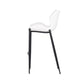 Set of Two White and Black Faux Leather and Steel Low Back Bar Height Bar Chairs By Homeroots | Bar Stools | Modishstore - 6