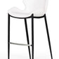 Set of Two White and Black Faux Leather and Steel Low Back Bar Height Bar Chairs By Homeroots | Bar Stools | Modishstore - 5
