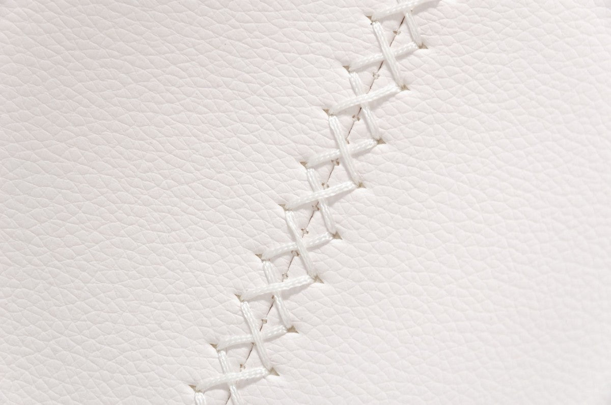 Set of Two White and Black Faux Leather and Steel Low Back Bar Height Bar Chairs By Homeroots | Bar Stools | Modishstore - 7