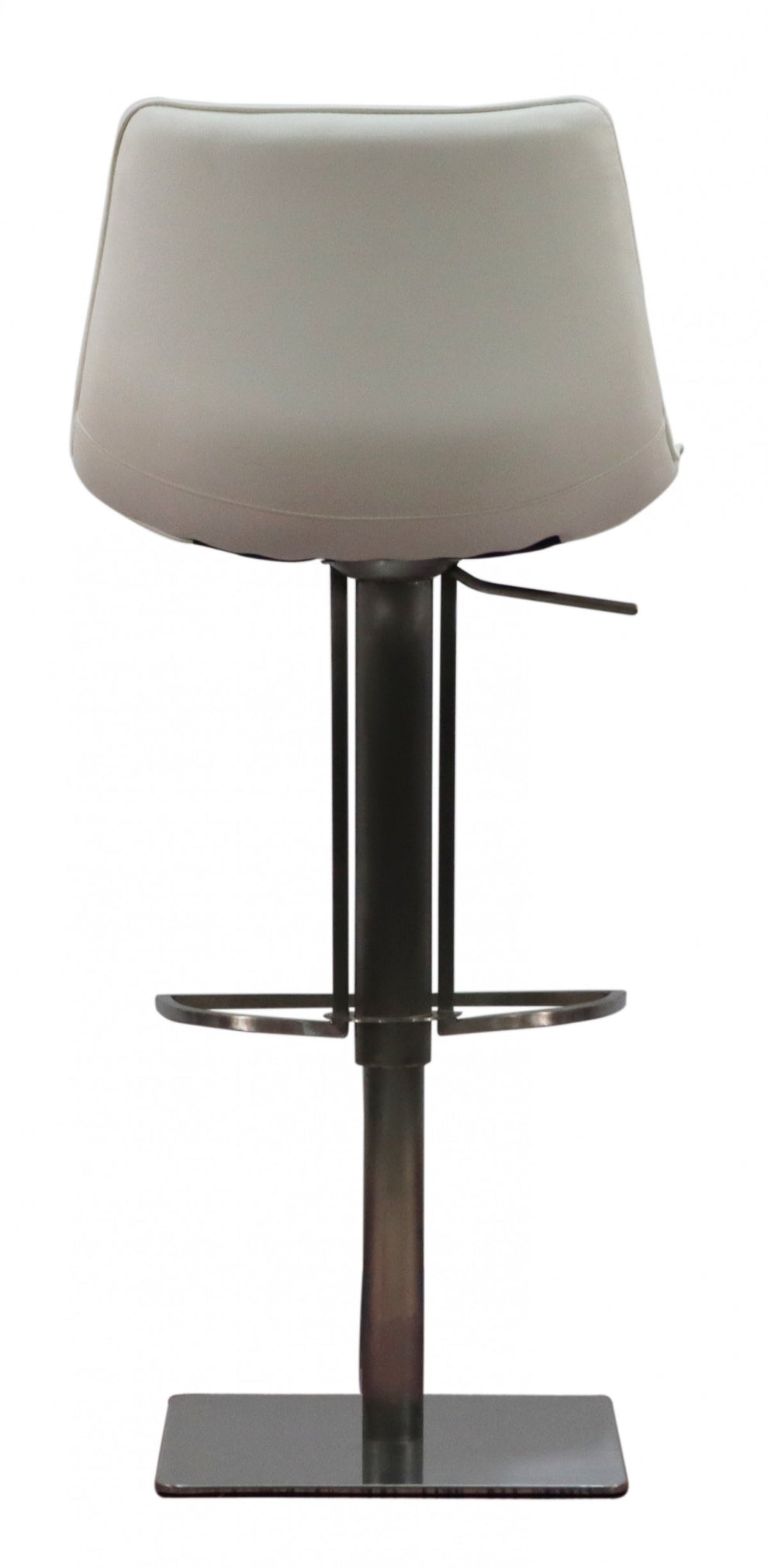 White and Silver Faux Leather and Stainless Steel Bar Height Swivel Bar Chair By Homeroots | Bar Stools | Modishstore - 3