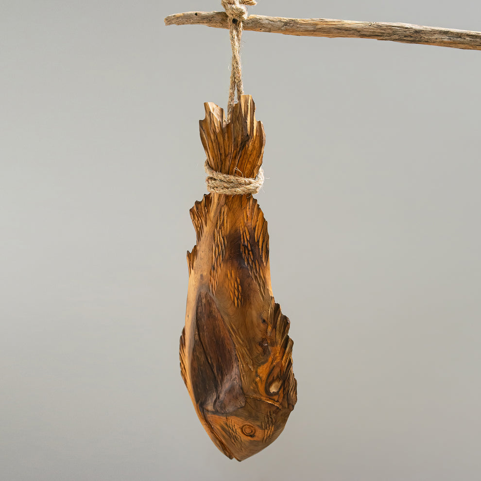 Teak Hanging Fish Set of 4 By Garden Age Supply | Sculptures | Modishstore - 2