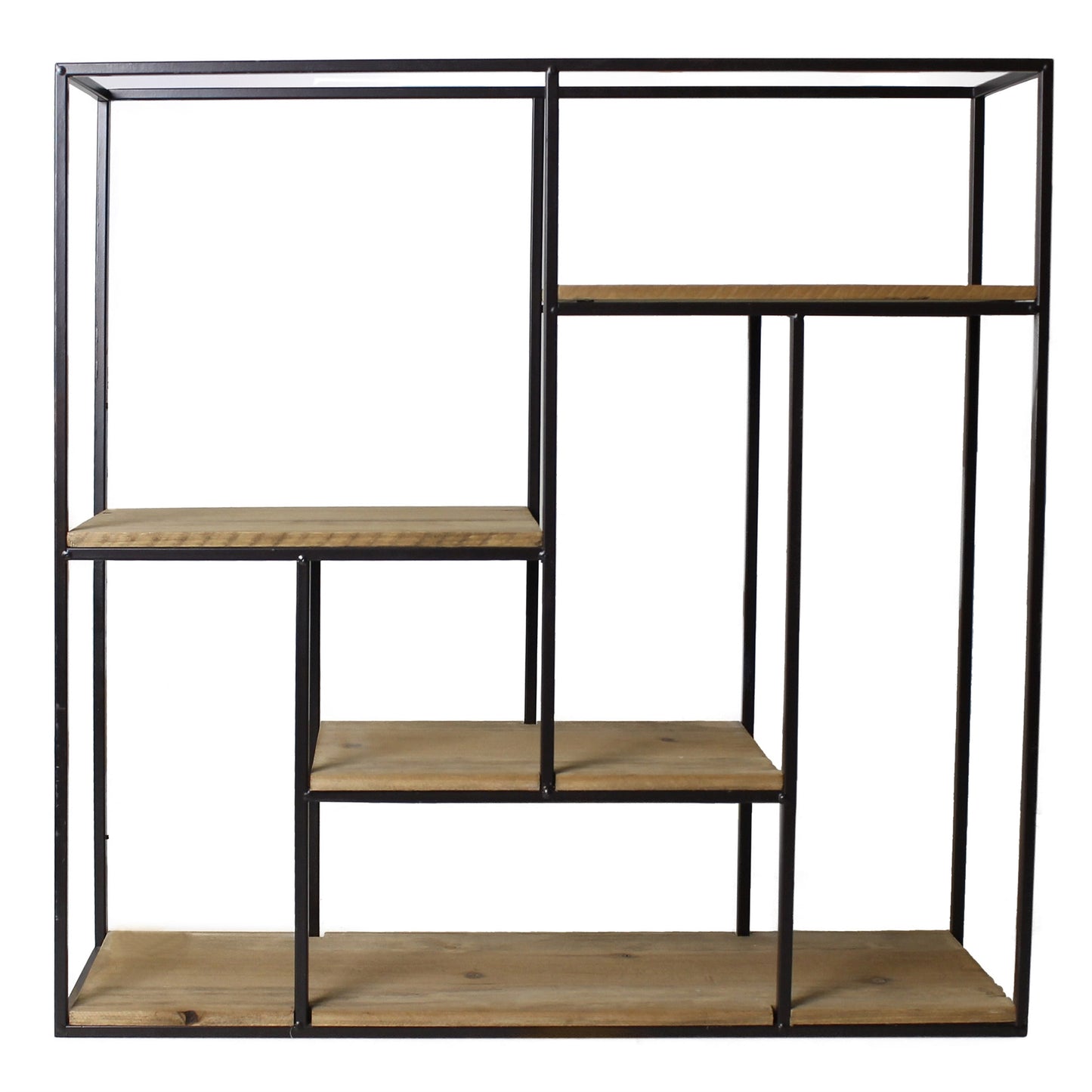 Mills Shelf, Wood and Iron - Black & Wood Set Of 4 By HomArt | Wall Shelf | Modishstore - 3