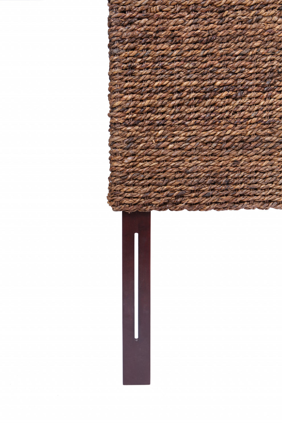 Brown Natural and Rustic Woven Banana Leaf Curved King Size Headboard By Homeroots | Headboards | Modishstore - 4