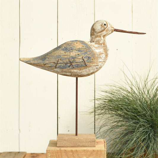 Kelso Wood Seagull - Sandpiper - Navy & Natural Wood Set Of 4 By HomArt | Ornaments | Modishstore
