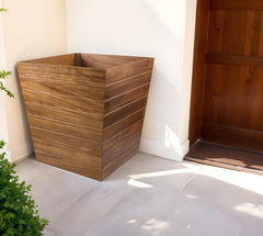 Brown Solid Wood Indoor Outdoor Square Planter Box By Homeroots