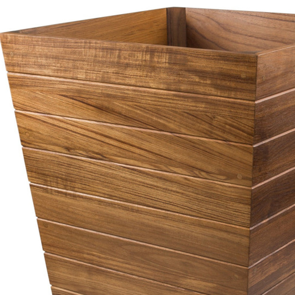 Brown Solid Wood Indoor Outdoor Square Planter Box By Homeroots | Outdoor Planters, Troughs & Cachepots | Modishstore - 3