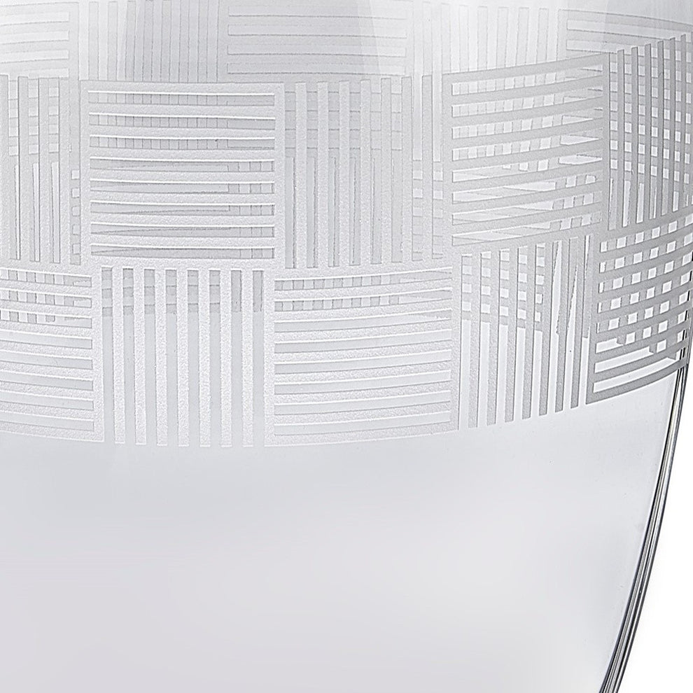Clear With Geometric Pattern Oval Crystal Table Vase By Homeroots | Vases | Modishstore - 3