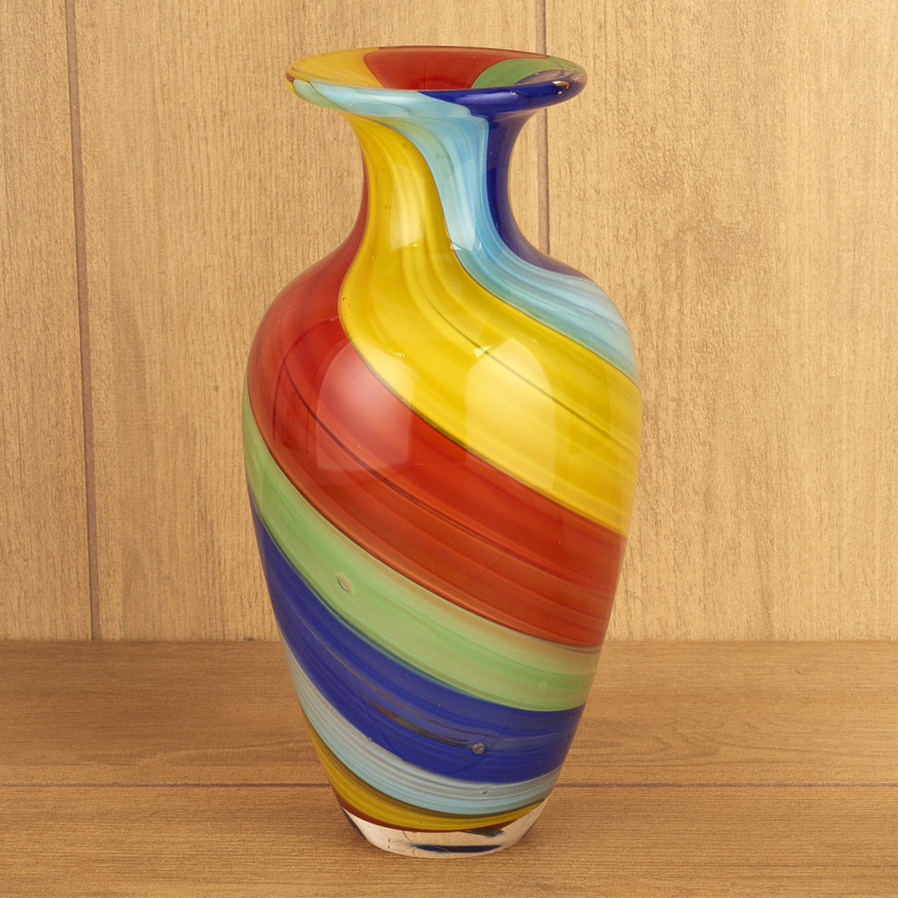 Rainbow Murano Glass Abstract Round Table Vase By Homeroots | Vases | Modishstore - 4