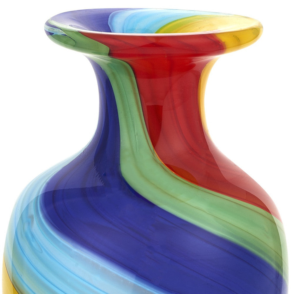 Rainbow Murano Glass Abstract Round Table Vase By Homeroots | Vases | Modishstore - 2