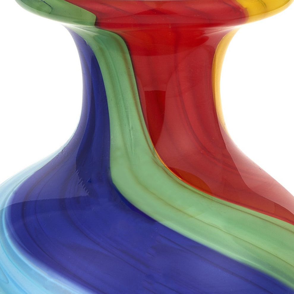 Rainbow Murano Glass Abstract Round Table Vase By Homeroots | Vases | Modishstore - 3