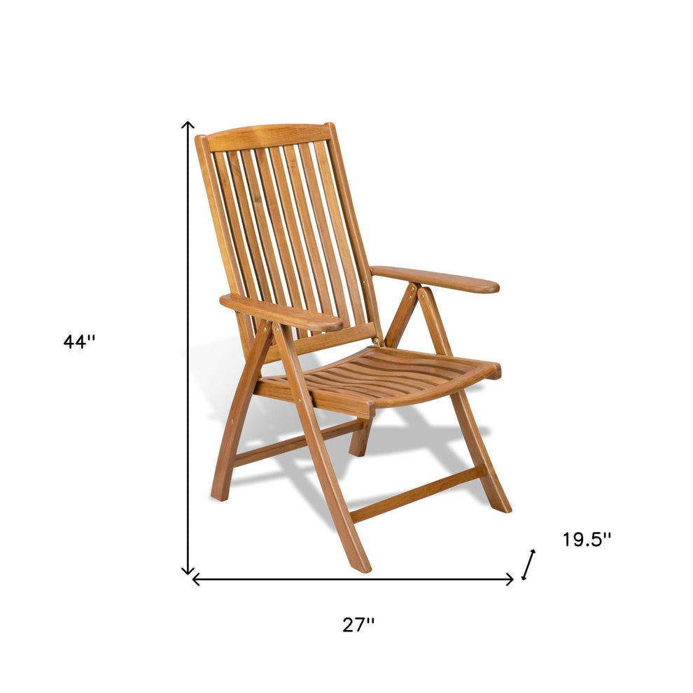 Brown Solid Wood Indoor Outdoor Arm Chair By Homeroots | Outdoor Chairs | Modishstore - 3