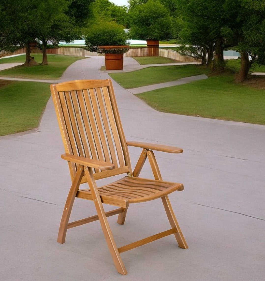 Brown Solid Wood Indoor Outdoor Arm Chair By Homeroots | Outdoor Chairs | Modishstore - 1