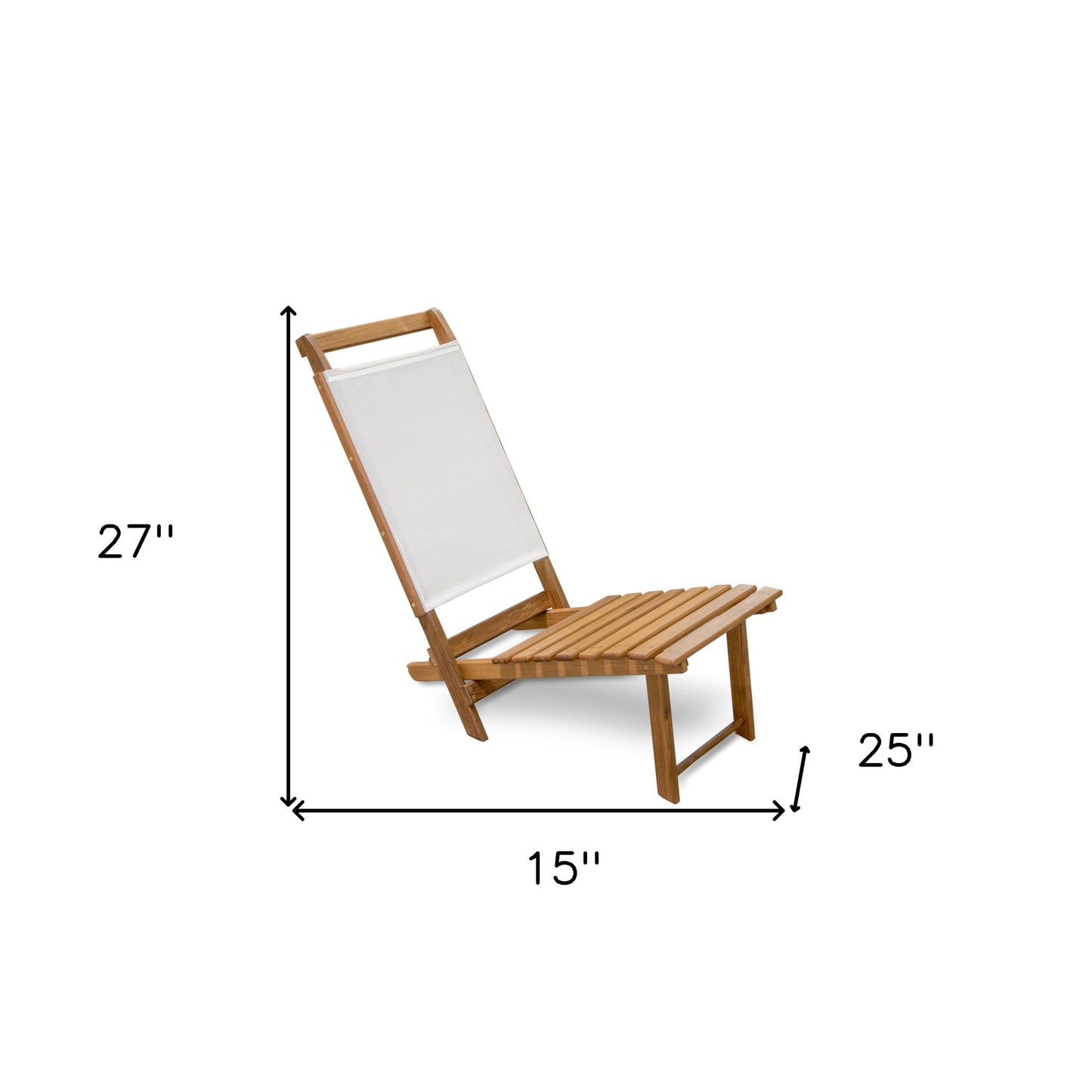 Brown and Natural Wood Solid Wood Outdoor Deck Chair By Homeroots | Outdoor Chairs | Modishstore - 3