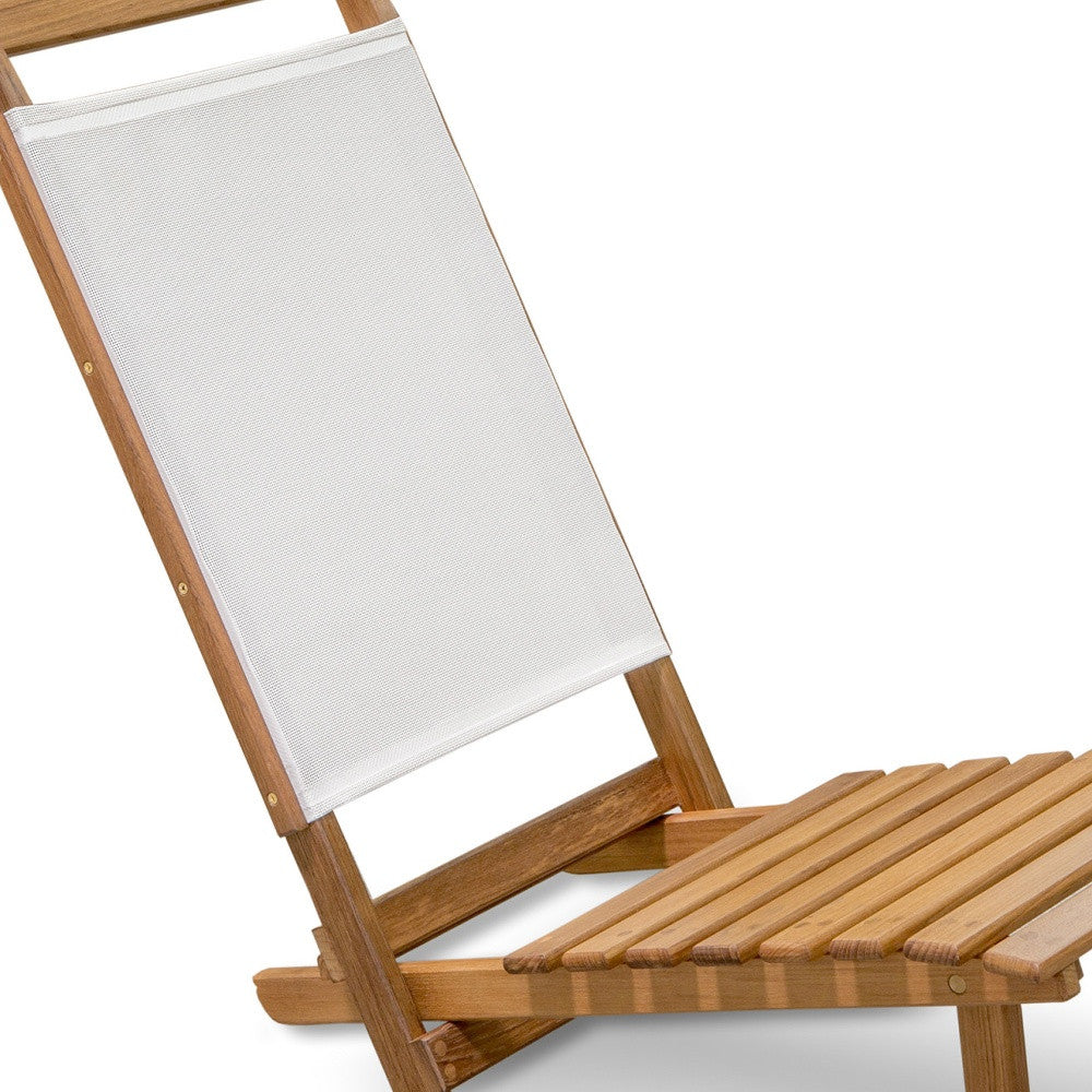 Brown and Natural Wood Solid Wood Outdoor Deck Chair By Homeroots | Outdoor Chairs | Modishstore - 5