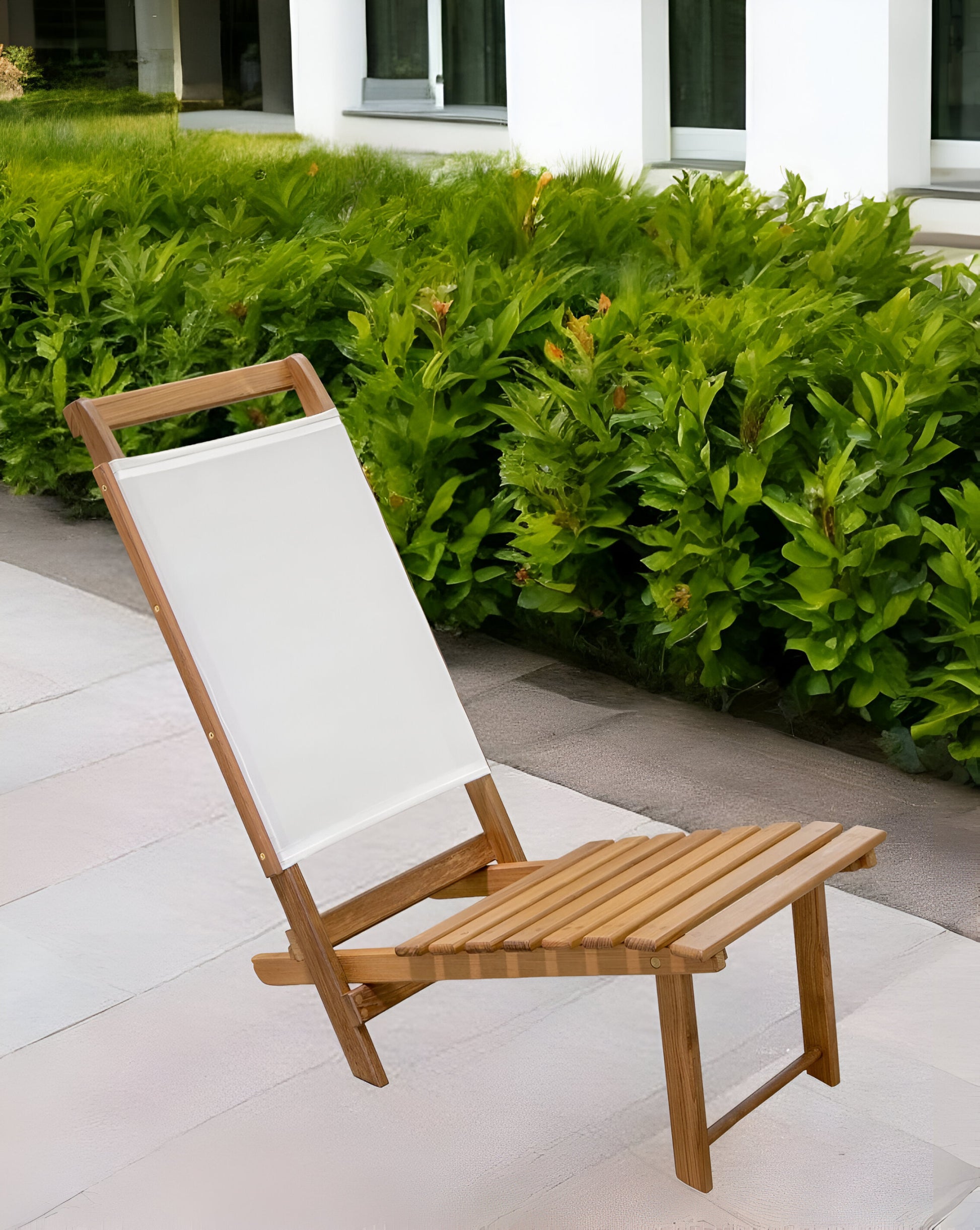 Brown and Natural Wood Solid Wood Outdoor Deck Chair By Homeroots | Outdoor Chairs | Modishstore - 4