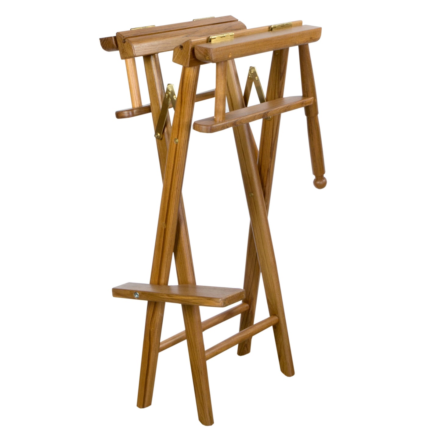 Ivory and Brown Solid Wood Indoor Outdoor Director Chair By Homeroots | Outdoor Chairs | Modishstore - 4