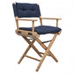 Navy Blue And Brown Solid Wood Director Chair With Navy Blue Cushion By Homeroots | Outdoor Chairs | Modishstore - 5