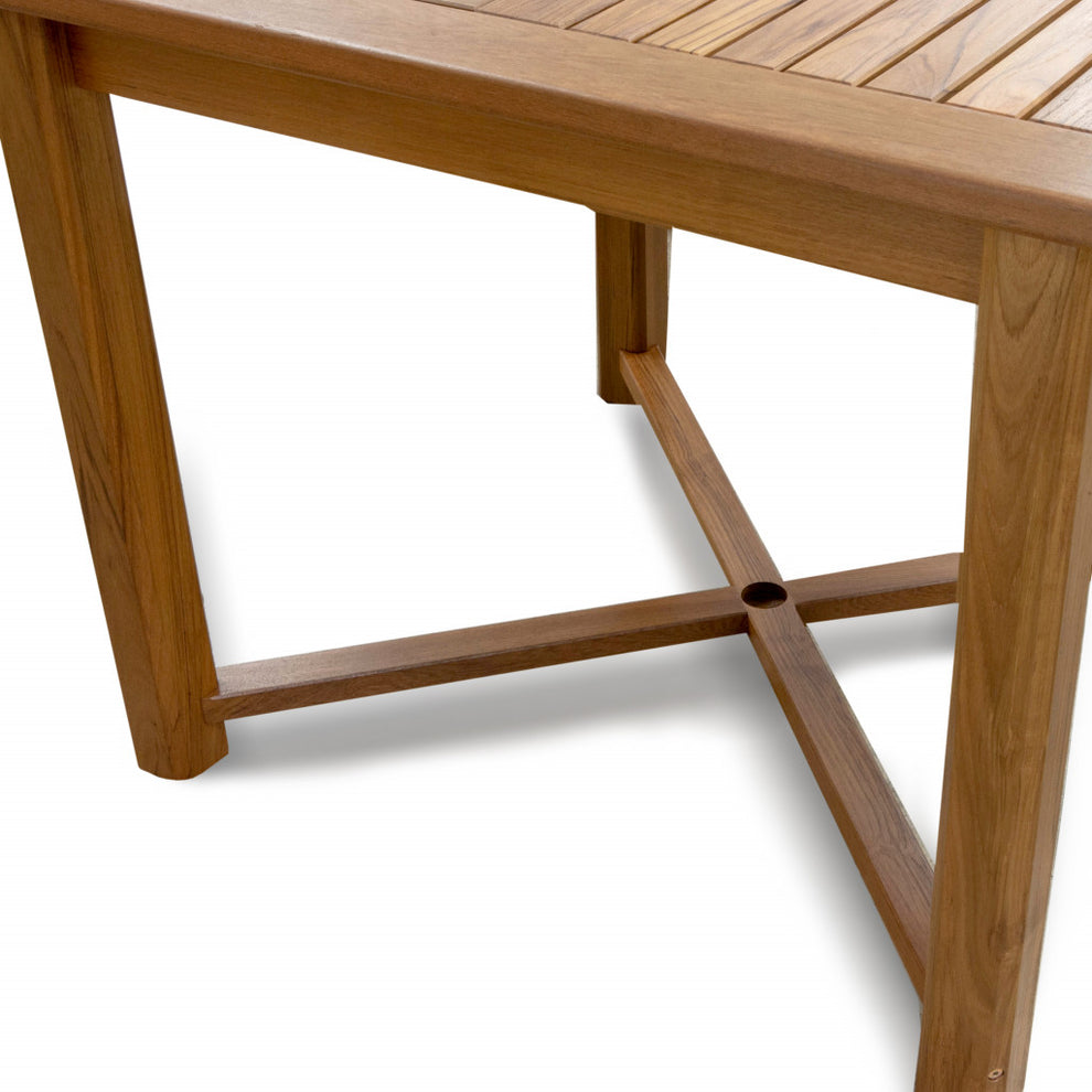 Brown Square Solid Wood Trestle Base Dining Table By Homeroots | Dining Tables | Modishstore - 2