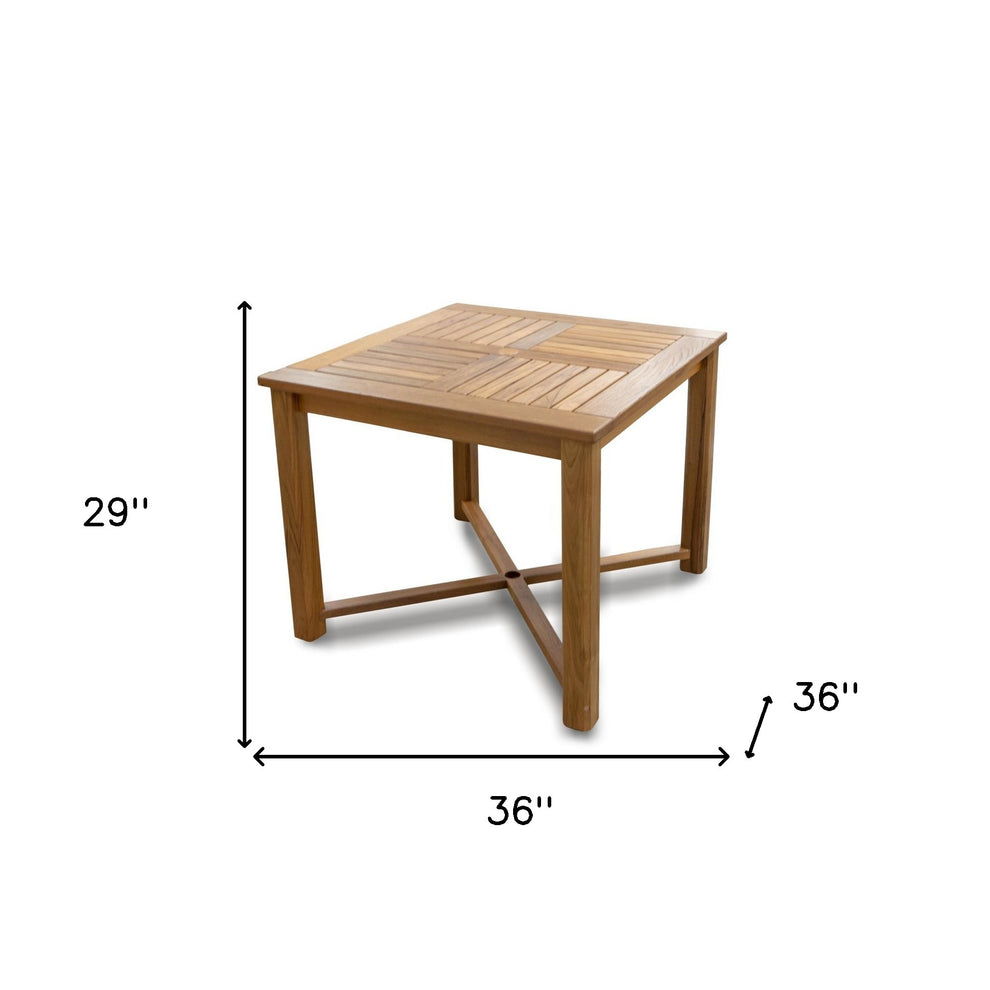 Brown Square Solid Wood Trestle Base Dining Table By Homeroots | Dining Tables | Modishstore - 6
