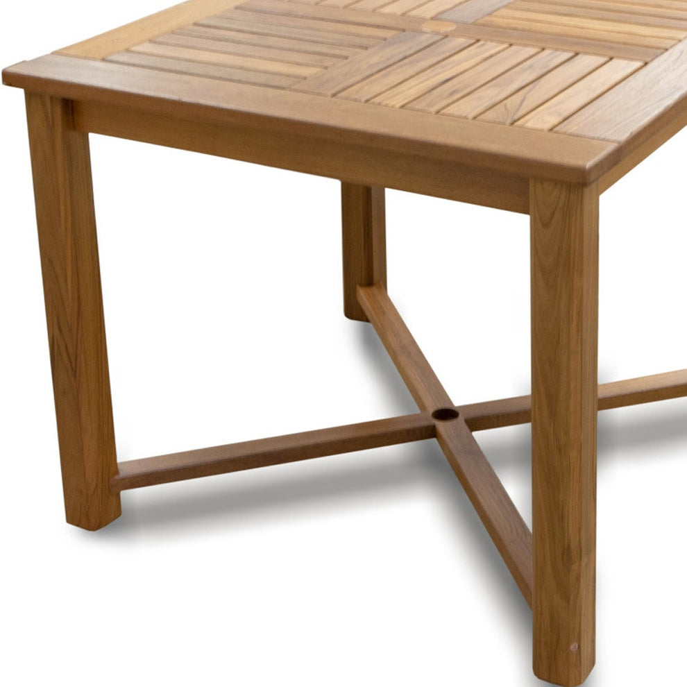 Brown Square Solid Wood Trestle Base Dining Table By Homeroots | Dining Tables | Modishstore - 4