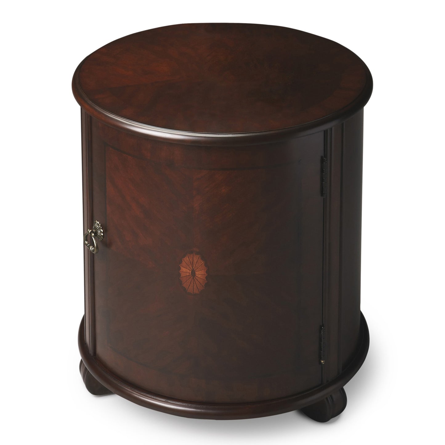 Dark Brown Round End Table By Homeroots | End Tables | Modishstore - 1