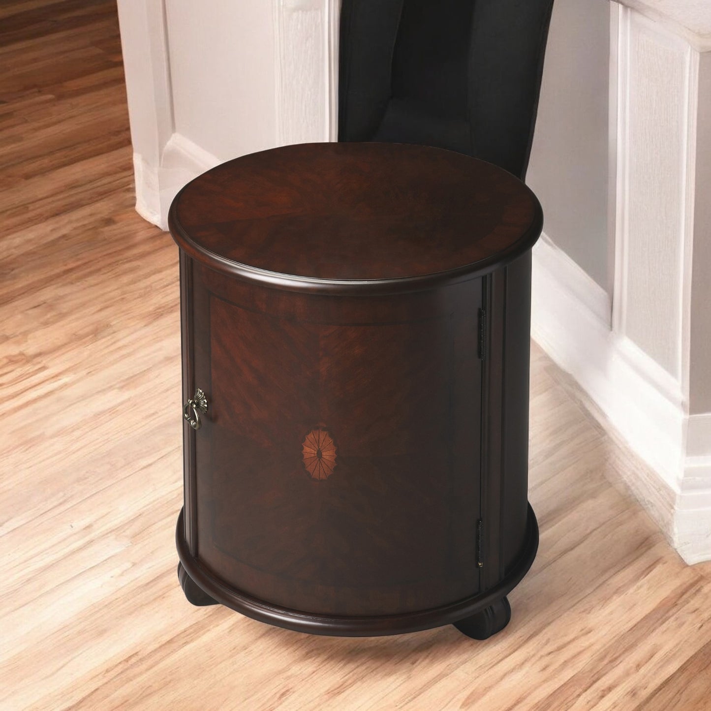 Dark Brown Round End Table By Homeroots | End Tables | Modishstore - 4