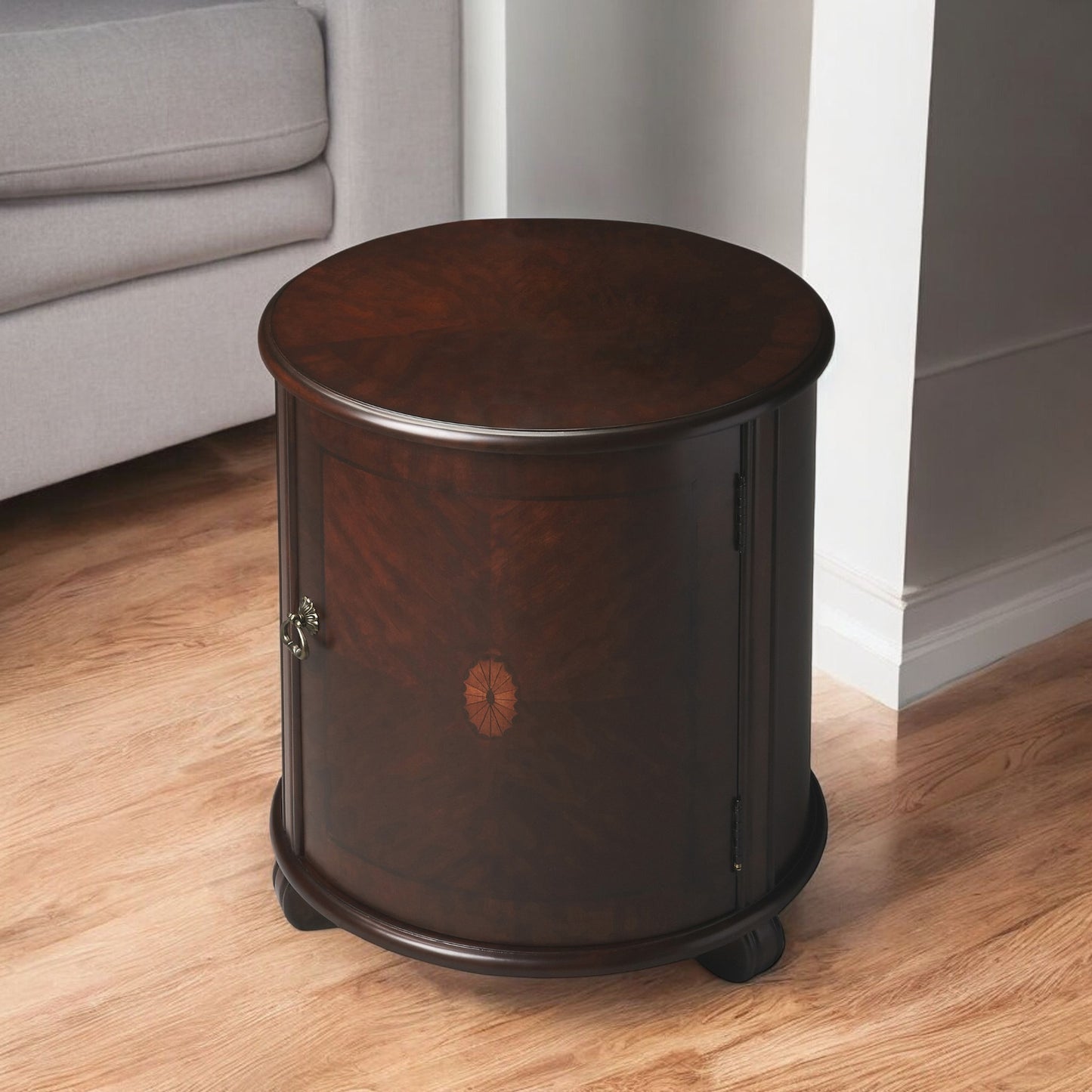 Dark Brown Round End Table By Homeroots | End Tables | Modishstore - 3