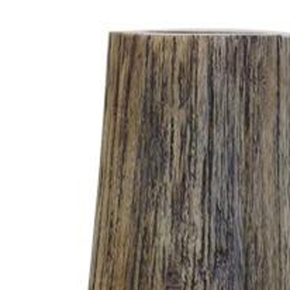 Brown Cylinder Wood Floor Vase By Homeroots | Vases | Modishstore - 4
