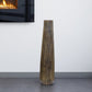 Brown Cylinder Wood Floor Vase By Homeroots | Vases | Modishstore - 1