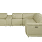 Beige Italian Leather Power Reclining U Shaped Seven Piece Corner Sectional With Console By Homeroots | Outdoor Sofas, Loveseats & Sectionals | Modishstore - 5
