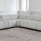 Light Gray Italian Leather Power Reclining U Shaped Seven Piece Corner Sectional With Console By Homeroots | Outdoor Sofas, Loveseats & Sectionals | Modishstore - 2