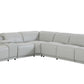 Light Gray Italian Leather Power Reclining U Shaped Seven Piece Corner Sectional With Console By Homeroots | Outdoor Sofas, Loveseats & Sectionals | Modishstore - 1