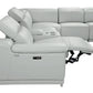 Light Gray Italian Leather Power Reclining U Shaped Seven Piece Corner Sectional With Console By Homeroots | Outdoor Sofas, Loveseats & Sectionals | Modishstore - 8