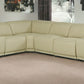 Beige Italian Leather Power Reclining U Shaped Eight Piece Corner Sectional With Console By Homeroots | Outdoor Sofas, Loveseats & Sectionals | Modishstore - 2
