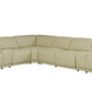 Beige Italian Leather Power Reclining U Shaped Eight Piece Corner Sectional With Console By Homeroots | Outdoor Sofas, Loveseats & Sectionals | Modishstore - 4