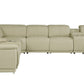 Beige Italian Leather Power Reclining U Shaped Eight Piece Corner Sectional With Console By Homeroots | Outdoor Sofas, Loveseats & Sectionals | Modishstore - 3