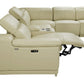 Beige Italian Leather Power Reclining U Shaped Eight Piece Corner Sectional With Console By Homeroots | Outdoor Sofas, Loveseats & Sectionals | Modishstore - 6