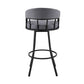Slate Gray And Black Faux Leather And Iron Swivel Low Back Bar Height Bar Chair By Homeroots | Bar Stools | Modishstore - 4