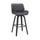 Gray And Black Faux Leather And Iron Swivel Counter Height Bar Chair By Homeroots | Bar Stools | Modishstore - 1